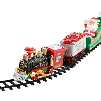 Ziemassvētku Elektrisko Vilcienu Mini Santa Claus Dzelzceļa Vagonu Radošo Koks Ziemassvētki Dekors Bērniem, Rotaļlietas, Dāvanas Ar Skaņu, Gaismu, Mūzikas Modelis Rotaļlietas