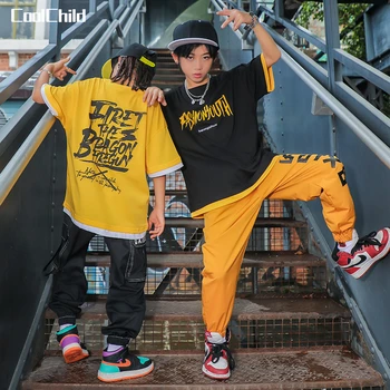 Zēni, Hip Hop Treniņbikses Meitenes Vasaras Print T-krekls Ielu Deju Valkāt Bikses Bērniem Jogger Streetwear Bērnu Džeza Kostīms Apģērbu Komplekts