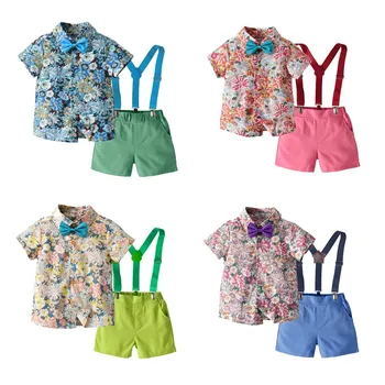 Zēnu Drēbes Vasaras Krekls+Šorti Set 2 3 4 Gadi, Zēns Apģērbu Outfis 5 līdz 6 Gadu vecuma Bērniem Bērnu Drēbes Zēniem
