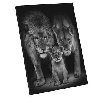 Āfrikas Lauvu Ģimeni, Sienu Mākslas Gleznu Druka uz Kanvas Mākslas Plakāti un Izdrukas Melnā un Baltā Dzīvnieku Attēlus Dzīvojamā Istaba