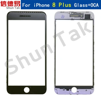 Ārējā Stikla iPhone 8 Plus Remonta Daļas Nav Displeja Tikai Touch Screen Stikla Lēcu+Priekšējais Rāmis +OCA Rīki