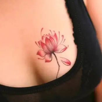 Ūdensnecaurlaidīgus Pagaidu Tetovējumu Uzlīmes sexy pink Lotus tetovējums meitene, tatto uzlīmes flash tetovējums viltus tetovējumiem ziedu Body Art