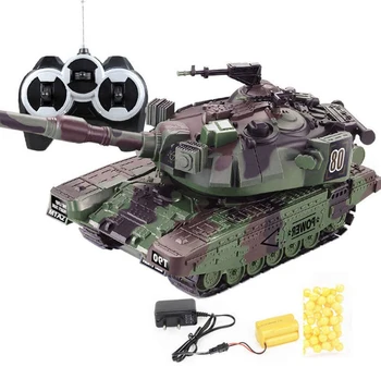 1:32 RC Kaujas Tanku, Smagās Lielu Interaktīvu Militārās Kara Tālvadības Rotaļu Auto ar Šautu Lodes Modeli Elektronisko Zēns Rotaļlietas