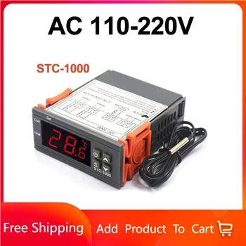12V 24V 220V Digitālais Temperatūras regulators Thermoregulator Termostats inkubators Releju LED 10.A Apkures, Dzesēšanas STC-1000 STC 1000