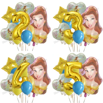 1Set Disney PrincessPrincess Skaistums Un Zvērs Belle Balonu Iestatīt Dzimšanas dienu, Kāzu Dekori Bērnu Dušas Piederumi Globos