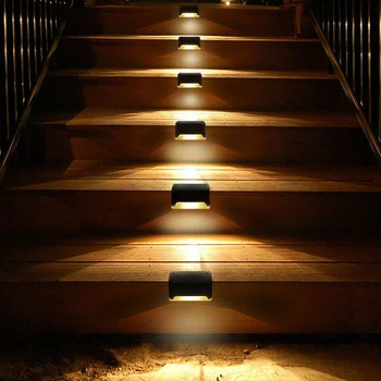 4-16pcs LED Solārās Lampas Klāja Gaismas Sienas, Kāpnes, LED Āra Dārza Lampas Saules Kāpņu Gaismas Ūdensizturīgs Solis Gaismas Ainavu Gaismas
