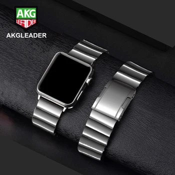 AKGLEADER Cieta Metāla, Tērauda Band Apple Skatīties Series 7 6 5 4 iWatch Augstas Kvalitātes Watchband Apple Skatīties 3 2 Rokas Siksniņas