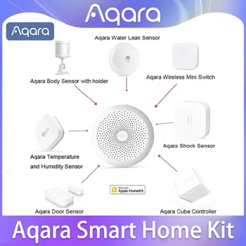 Aqara Smart Mājas Komplekti Aqara Vārti M1S Hub Es adapteri, Durvju Sensors Cilvēka Ķermeņa Temperatūra Ūdens Sensors Mijia app Homekit