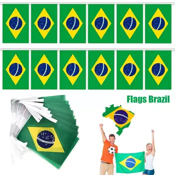 Brazīlija Stērste Karogs Banner 20pcs BR Brazīlija String Karogs Banner Stērste Valstīm Vimpelis Apdare O8I1