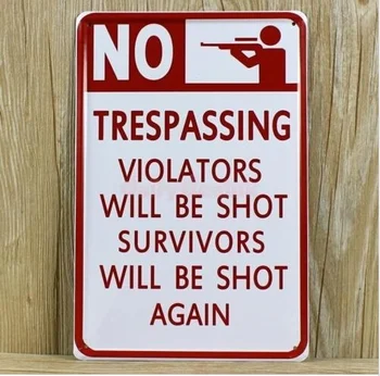 Brīdinājums Nav Trespassing Palikt Smieklīgi Skārda Zīme, Bārs, Ēdnīca, Garāžas Sienu Dekors Retro 20x30CM