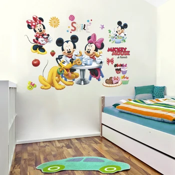 disney mickey minnie mouse plutons sienas uzlīmes bērniem numuri puse mājas dekoru karikatūra 25*70cm sienas uzlīmes pvc sienas mākslas diy plakāti