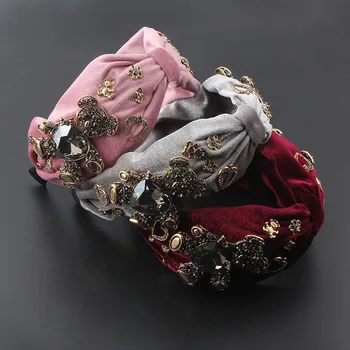 Jauno modes temperaments šifona auduma inkrustēts rhinestone ziedu galvas dāmas balli ceļojumu dāvanu, matu aksesuāri, cepures 941