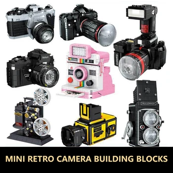Jauns Mini Radošo Retro Digitālo Kameru, Celtniecības Bloki, Kameras SLR Kameru Kolekcijas Modelis, Celtniecības Bloki, Rotas, Rotaļlietas Bērniem