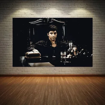 Klasiskās Scarface Filmu Plakātu Izdrukas Tony Montana Portrait (Portrets) Kanvas Glezna Mākslas Izdrukas Sienas Art Attēlu, Viesistaba, Mājas Dekoru