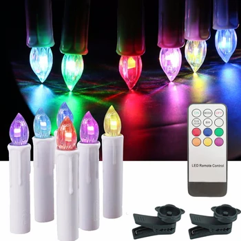 LED Logu Sveces ar Tālvadības&Taimeris, Eglīšu Sveces ar Videoklipus, Akumulatora Konusu, Sveces Mirgo RGB Gaismas