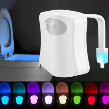 LED Luminaria WC, Tualetes Karājas Apgaismojums Vairāku Funkciju Smart Ķermeņa Kustības Sensors Akumulatora Barošanu Tualetes Sēdeklis Nakts Gaisma