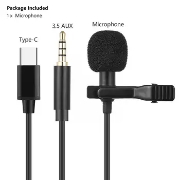 Mini Mikrofons Mic Usb C Tips-c Kondensatora Mikrofons Audio Ierakstu Android Tālrunis Usb C Lavalier Mikrofons Q4e7
