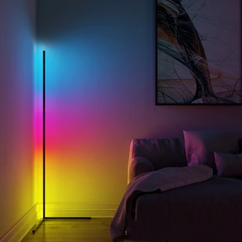 Mūsdienu Led Grīdas Lampa RGB Ziemeļvalstu Grīdas Lampas Dzīvojamā Istabā Iekštelpu RGB Atmosfēru Grīdas Pastāvīgās Gaismas Spuldzes Guļamistaba Dekorēšana