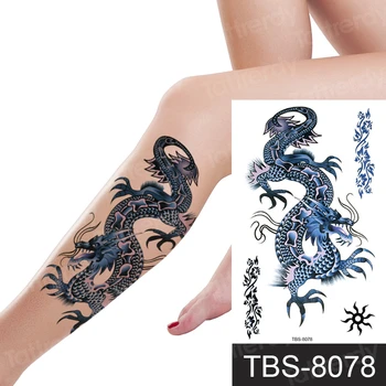pagaidu tetovējums phoenix pūķis dzīvniekiem tetovējums mākslas ķermeņa uzlīmes sievietes vīrieši kājas sexy tetovējums viltus ūdensizturīgs decal lapu ūdens