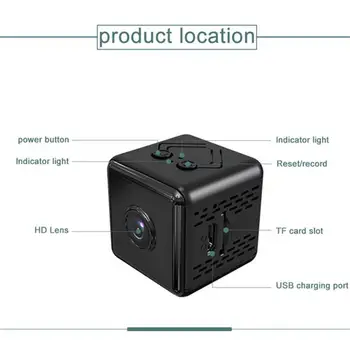 Portatīvo Drošības Kameras Mini Kameras Novērošanas Kamera 1080P HD Mājas Webcam 2.4 GHz Wi-Fi Monitors Kustības detektors Nakts Redzamības