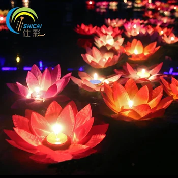Romanti Valentīna Diena Dāvanu Lotus, kas Vēlas Lampas Votive Sveces Peldošās Dzimšanas dienas Svece LED Lampas, Ūdens Laternas Kāzu Dekorēšana