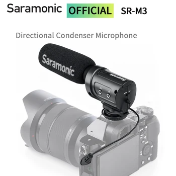 Saramonic SR-M3 Cardioid Kondensatoru Uz kameru Bise Mikrofons DSLRs Kameras Videokameras 3.5 mm TRS Youtube Vlog Mikrofons