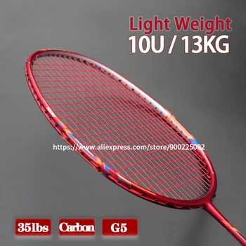 Vieglākā 10U G5 100% Oglekļa Šķiedras Badmintona Raketes Stīgu Max Spriedzi 35LBS Profesionālās Pieaugušo Rakešu Sporta veidiem, Somas
