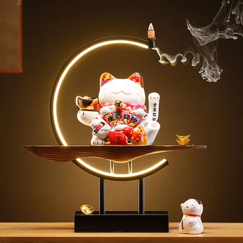 Ķīniešu stila Laimīgs Kaķis Radošo Gaismu izstarojošās Dekoratīvi Keramikas Automātisks sarokojas, Lai Pelnītu Naudu, Biroju, dzīvojamo Istabu Dāvanu